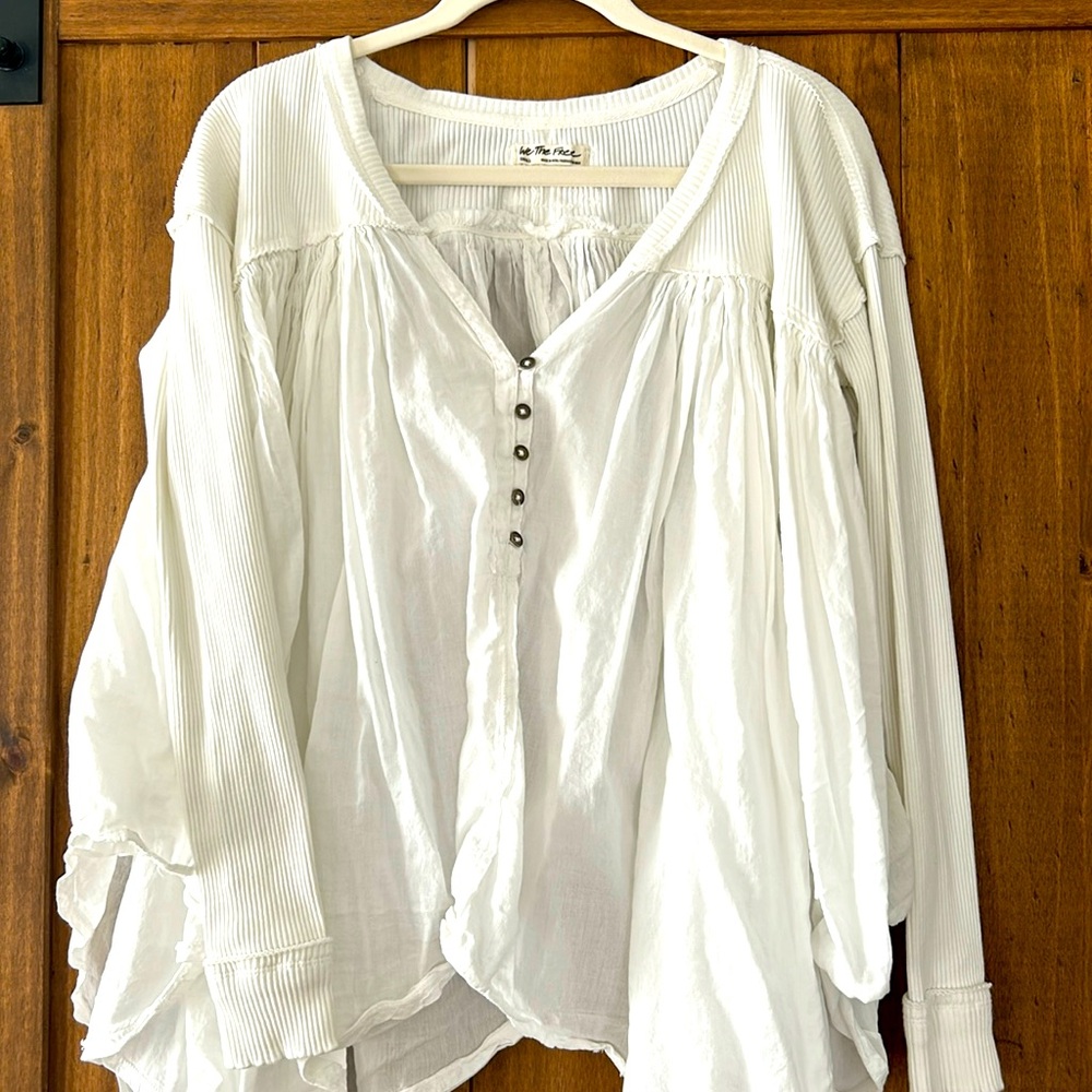 We The free white cotton dreamy shirt!